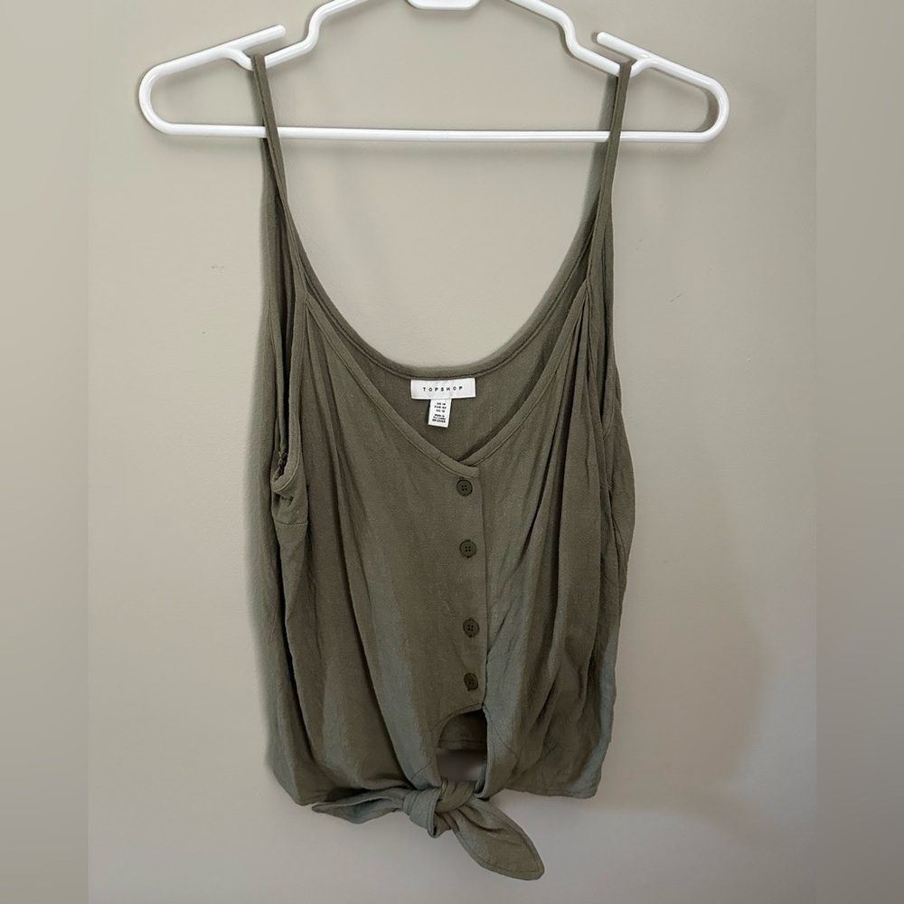 Topshop Button-Down Tank Top